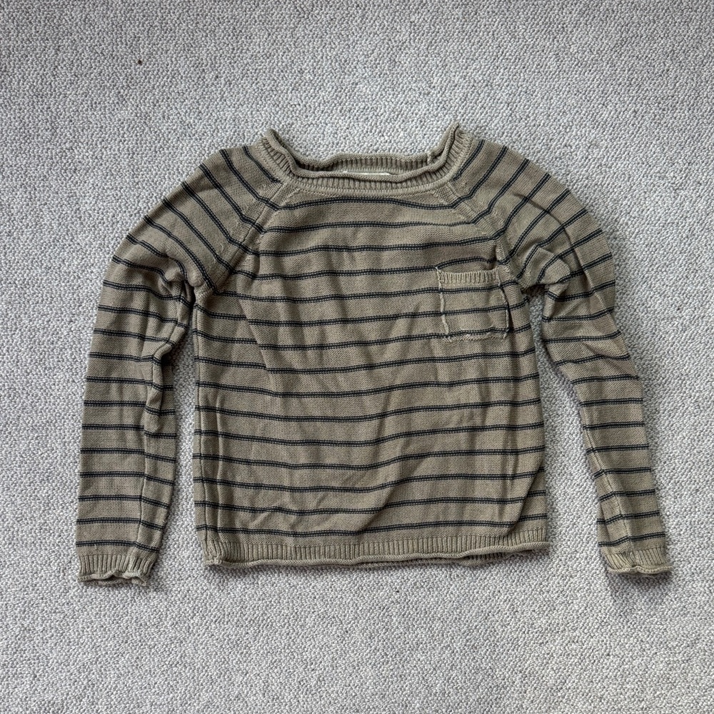 Biho Tan and Black Striped Sweater